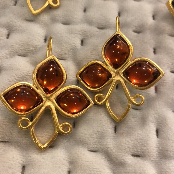 Cabochon 3-Stone Earrings-Pick Your Color! - Picture 9 of 15